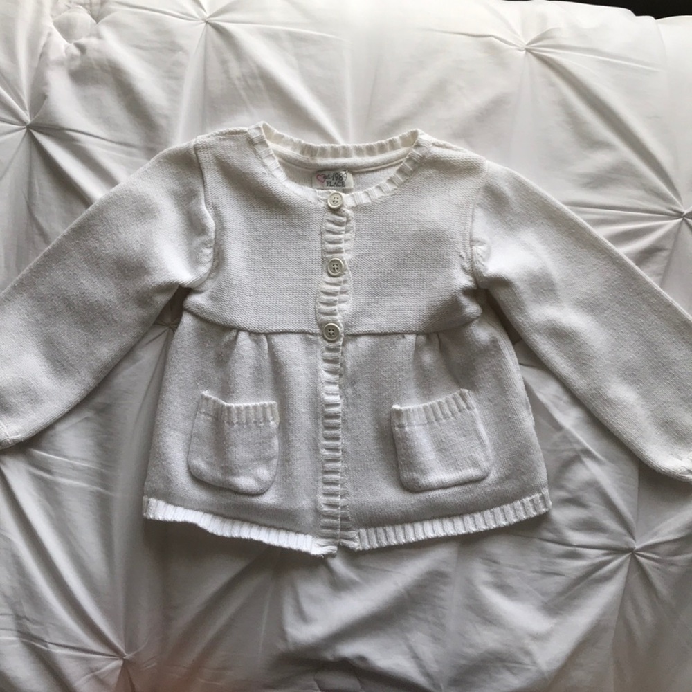 White Button Down Cardigan